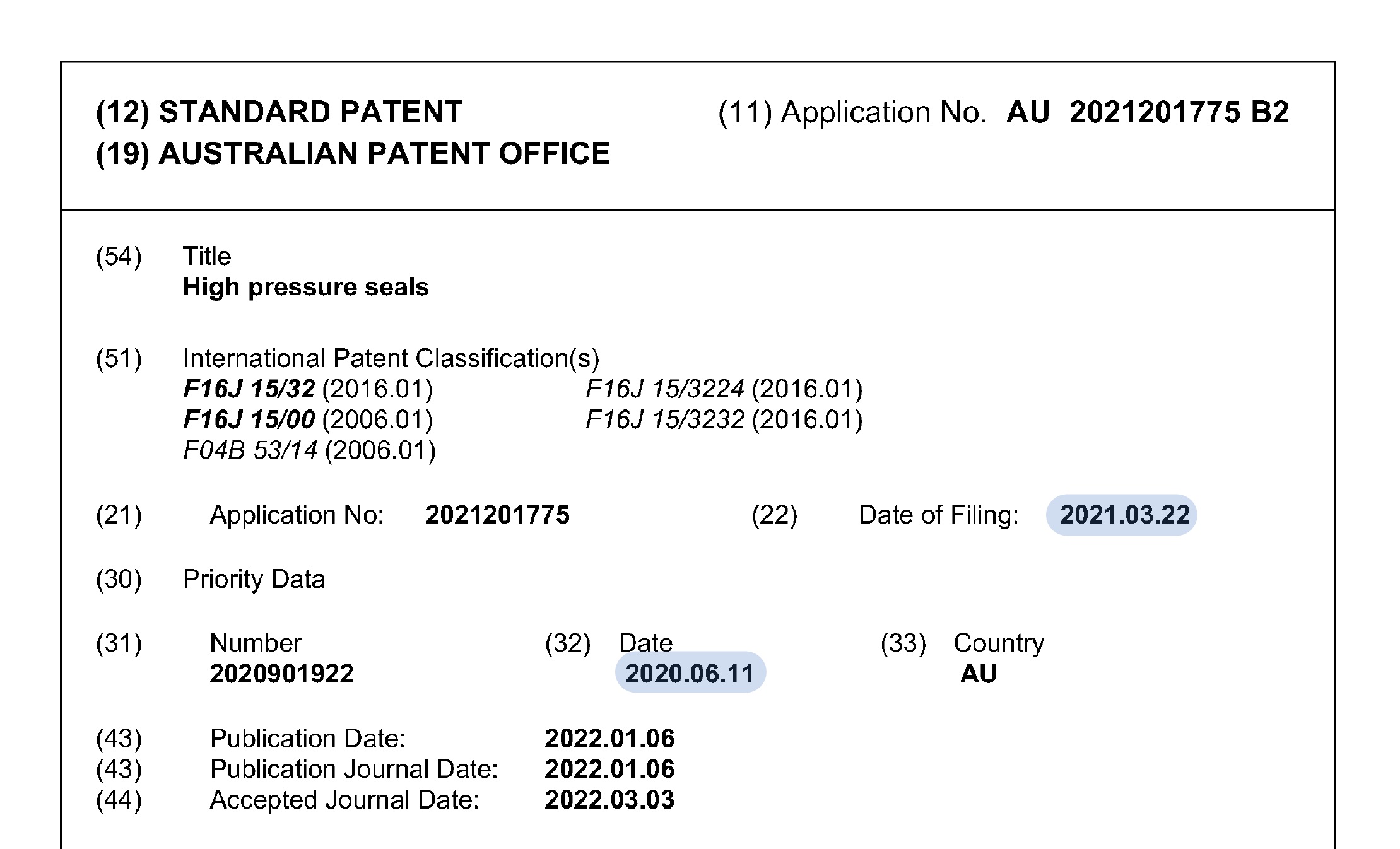 Australian patent term with priority right